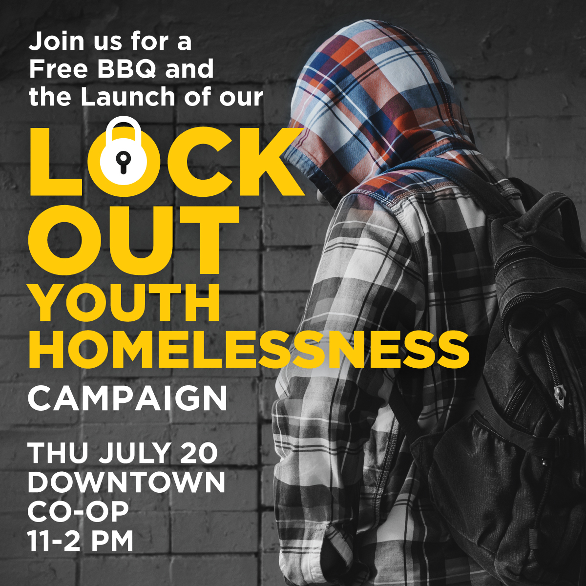 Free BBQ at CO-OP and launch of our Lockout Youth Homelessness Campaign